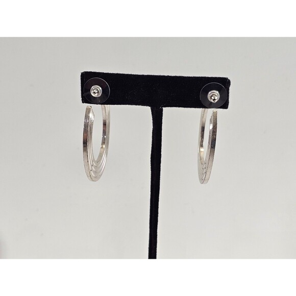 INDIA HICKS Silver Tone The Essential Hoop Stud‎ Earrings Statement Jewelry NWOT - Picture 4 of 8